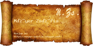 Máyer Zsófia névjegykártya